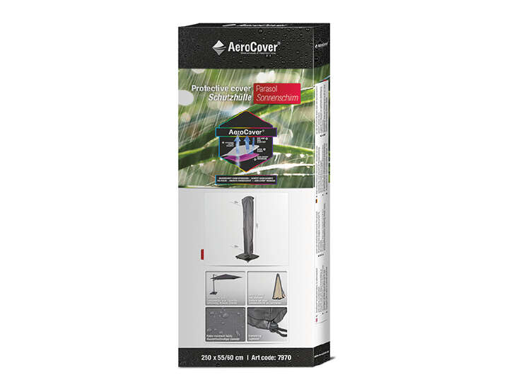 AeroCover Atmungsaktive Schutzhülle für Ampelschirme  H250x55/60 cm  Ø 3,5m